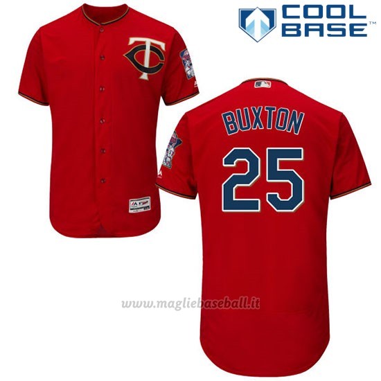 Maglia Baseball Uomo Minnesota Twins Byron Buxton Scarlet Cool Base